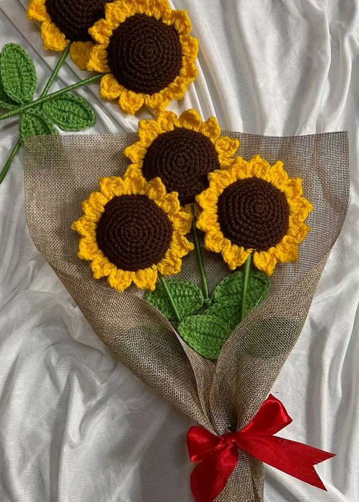 Set Of 5 Crochet Sunflower🌻
