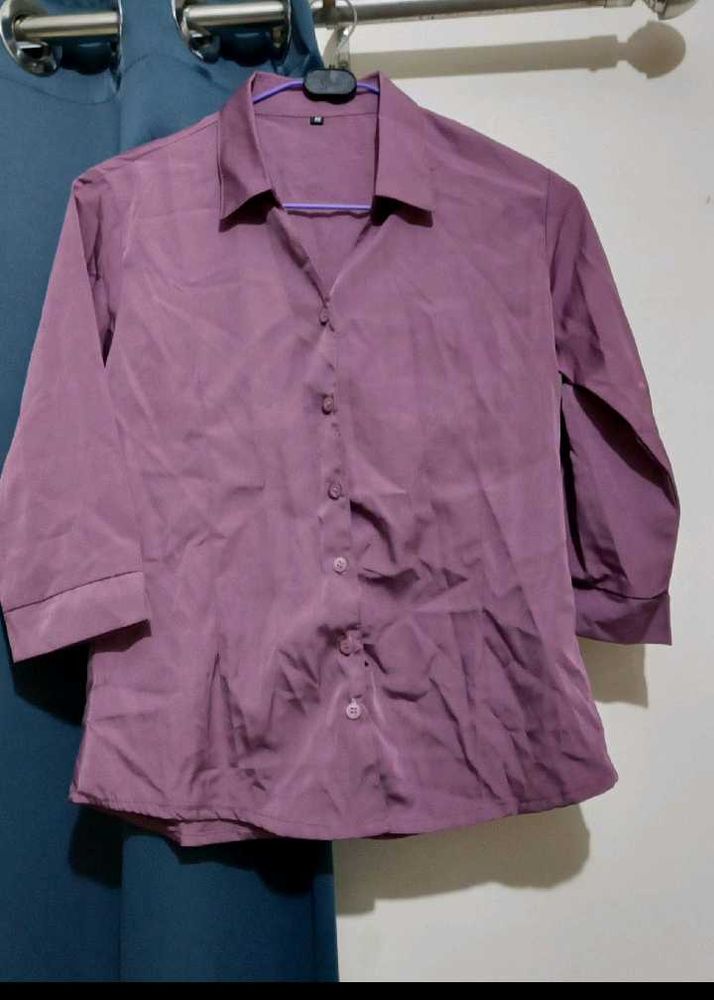 Satin Purple Shirt