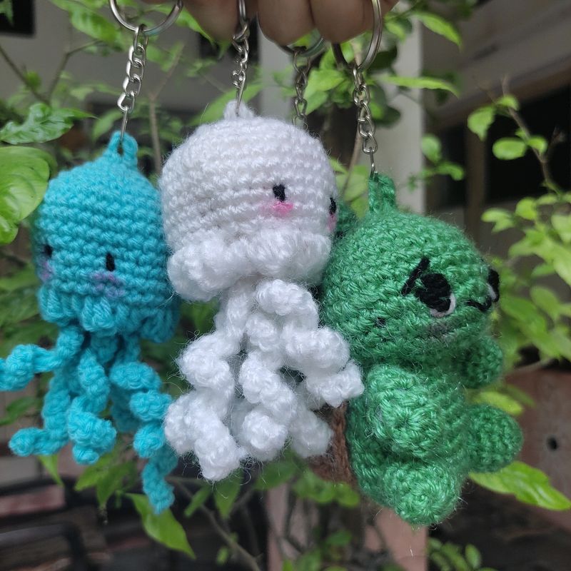 Crochet Combo Of 4 Keychains