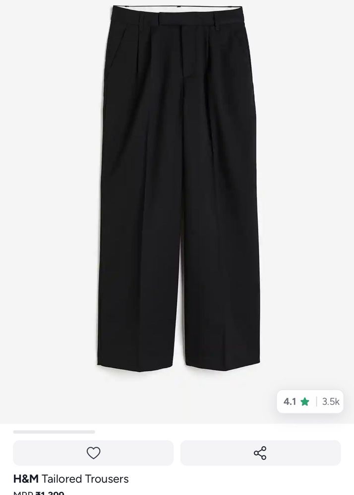 H&amp;M Black Tailored Trousers
