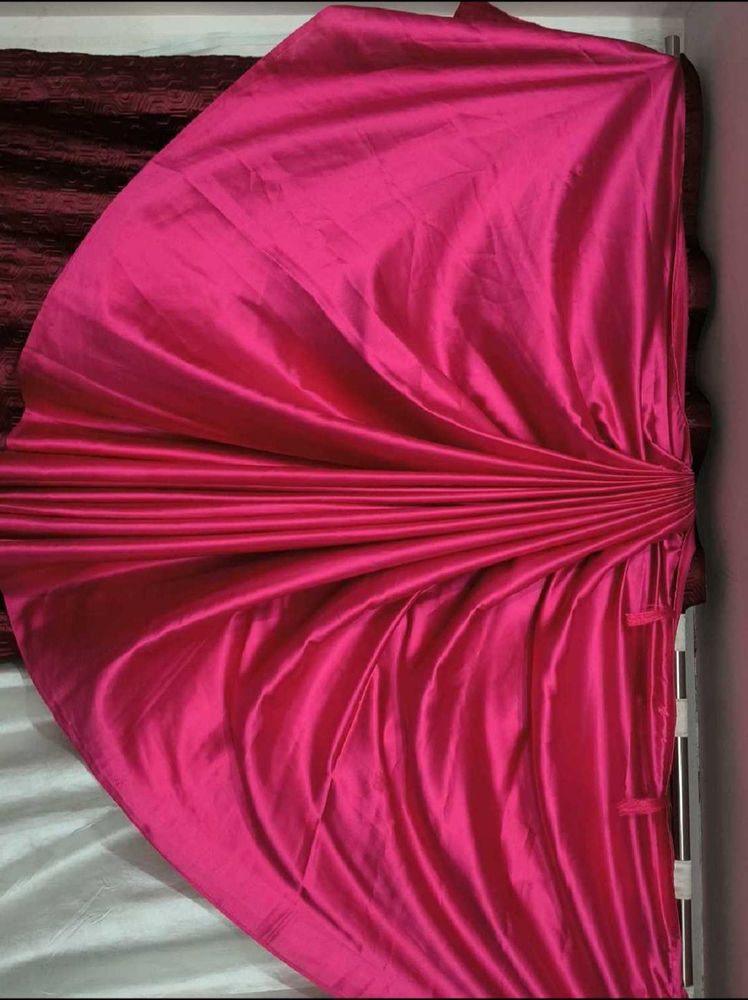 Hot Red Satin Saree