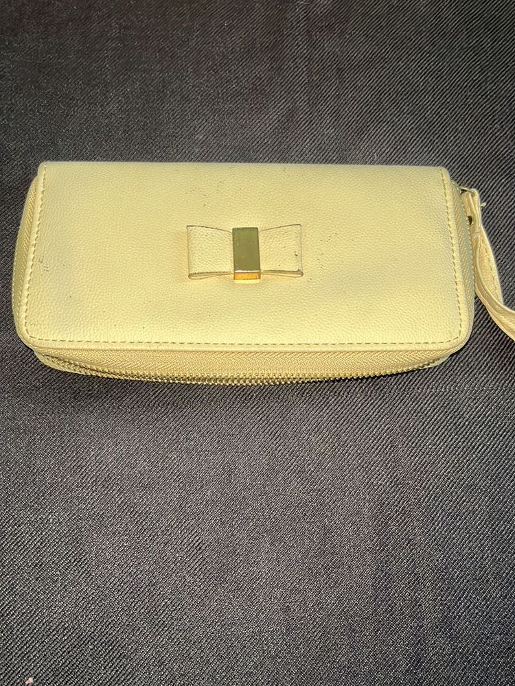 Yellow Bow Wristlet