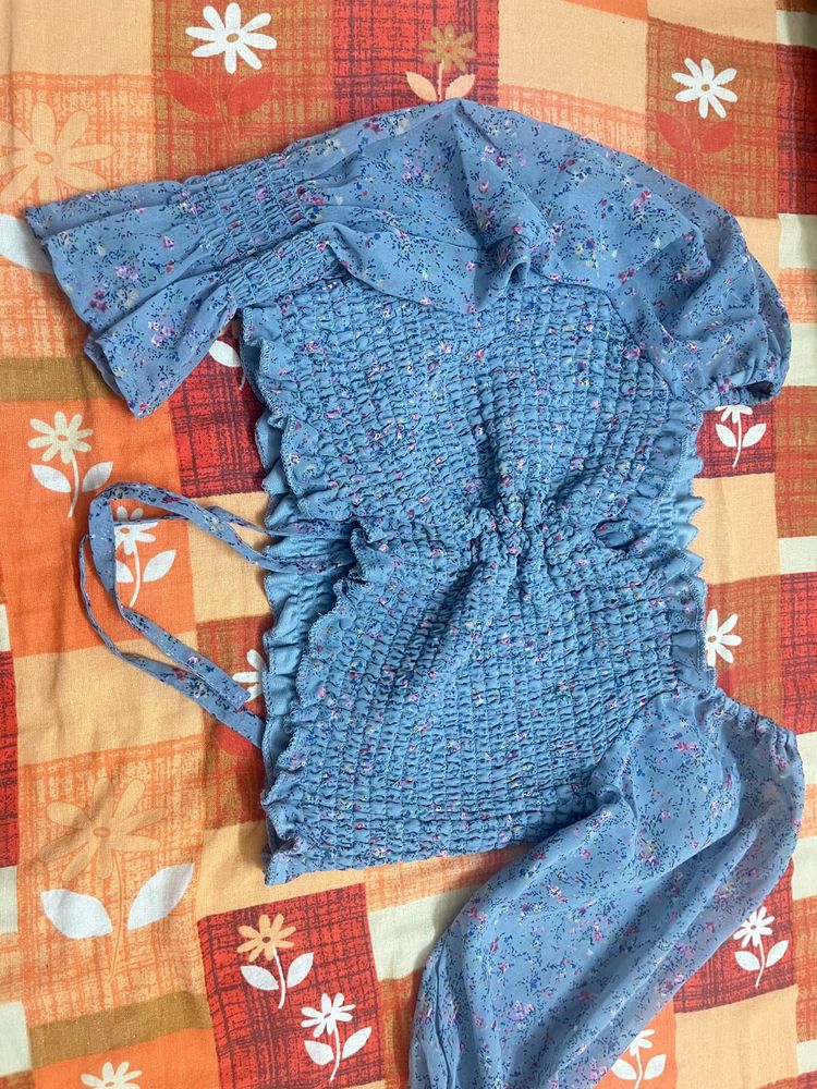 Floral Smocked Ruffle Top