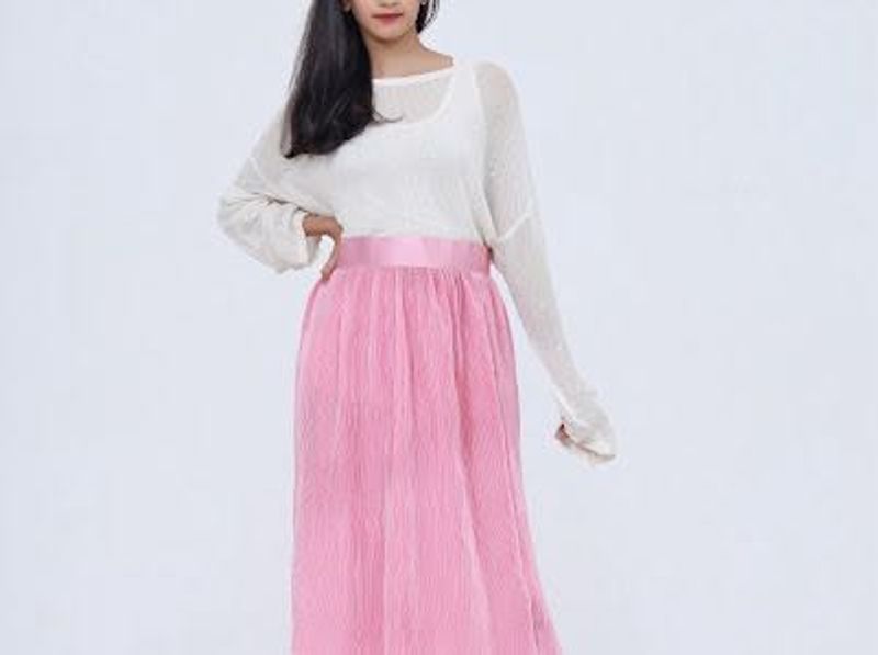 Pink Pleated Skirt