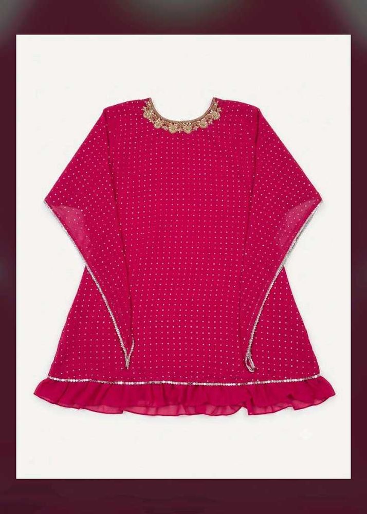 Elegant Pink Embellished Kaftan Kurta