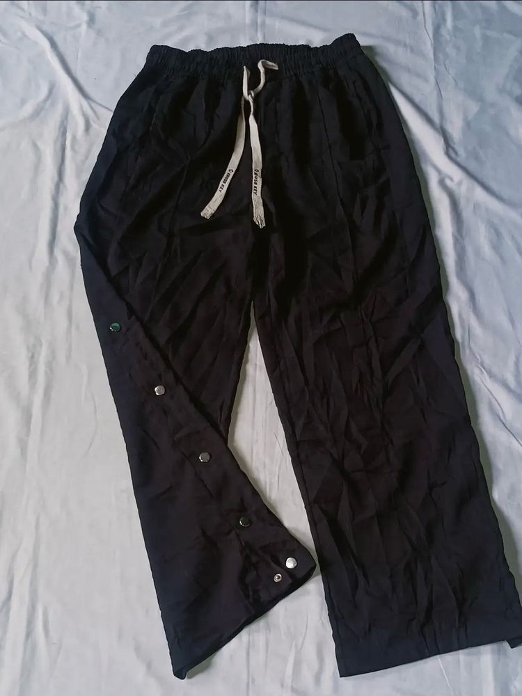Black Snap Button Pants