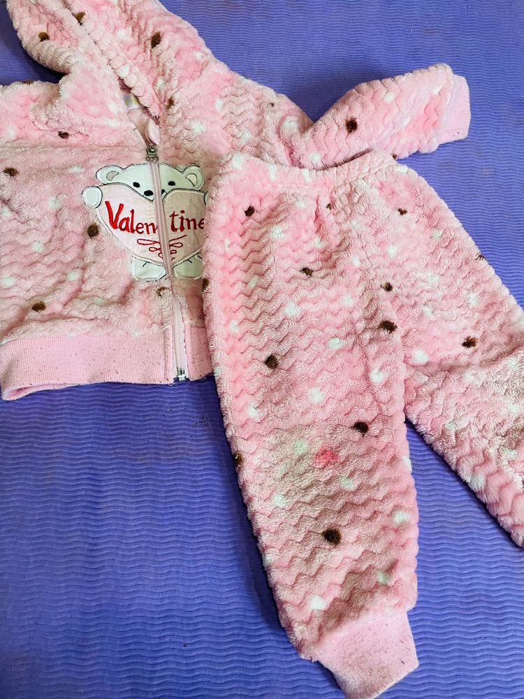 Cozy Pink Valentine Bear Plush Set