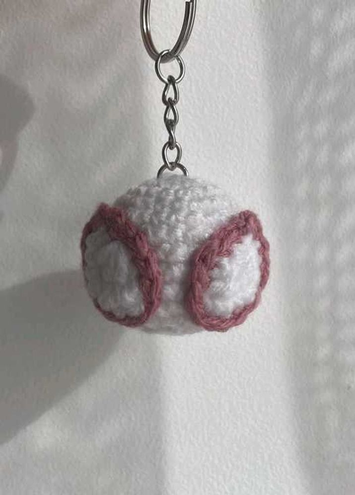 Crocheted White Spiderman inspired Keychain