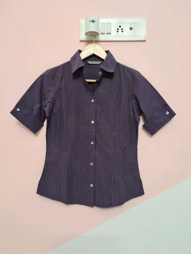 Striped Button-Up Formal Shirt