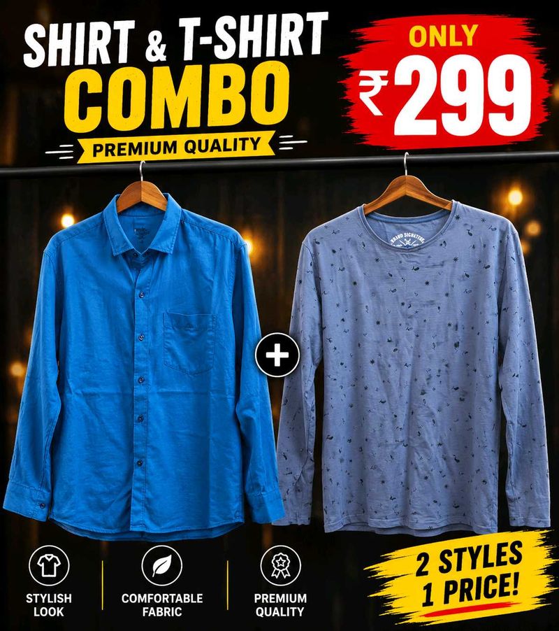 Men's Shirt &amp; T-Shirt Combo