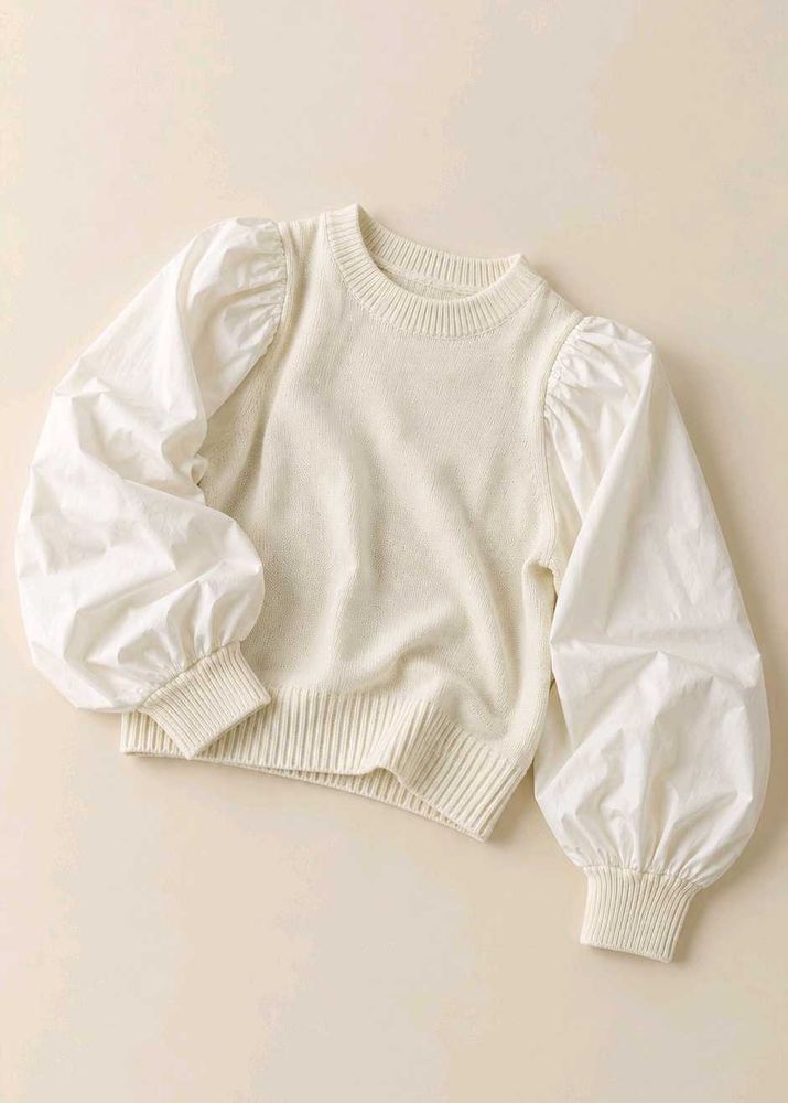 PUFF SLEEVE KNIT SWEATER