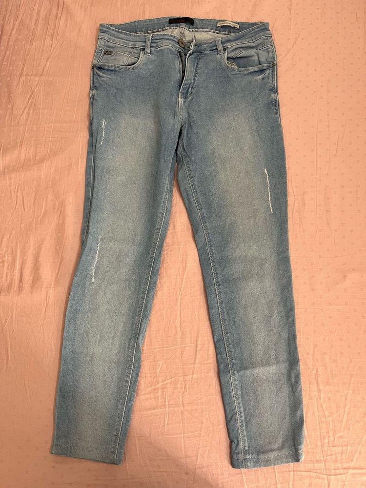 Light Blue Denim Jeans, Length - 34 inch