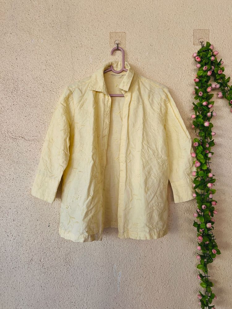 Light Yellow Textured Shirt