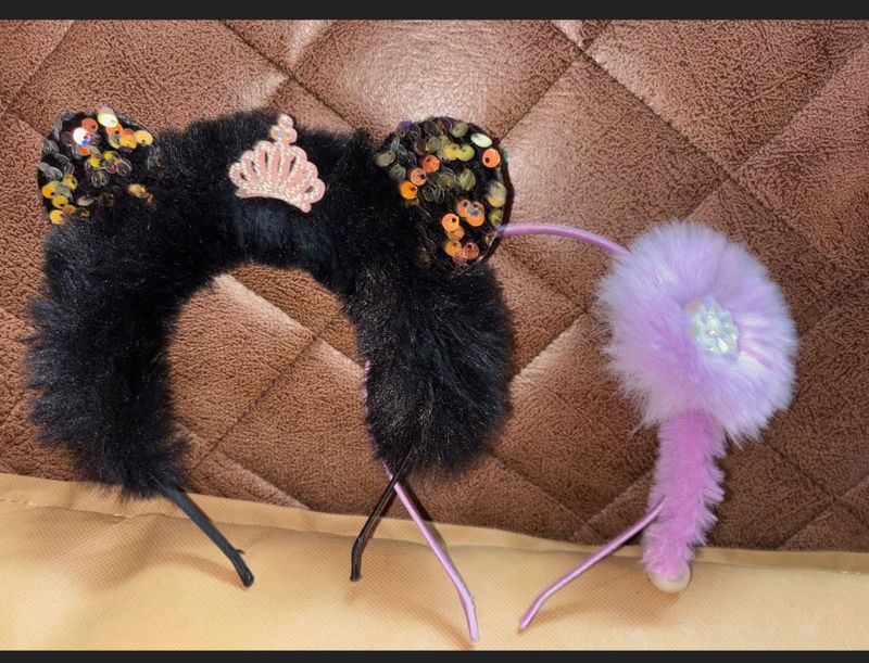 Fur Hairbands- Set of 2
