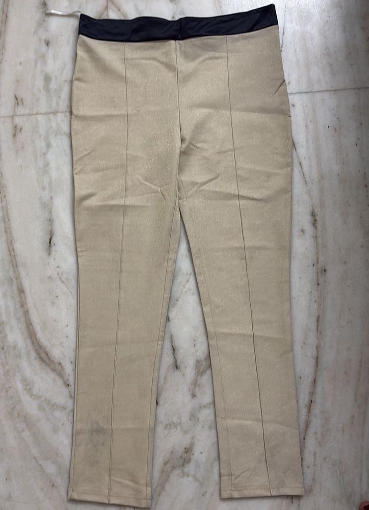 Beige Slim Fit Pants