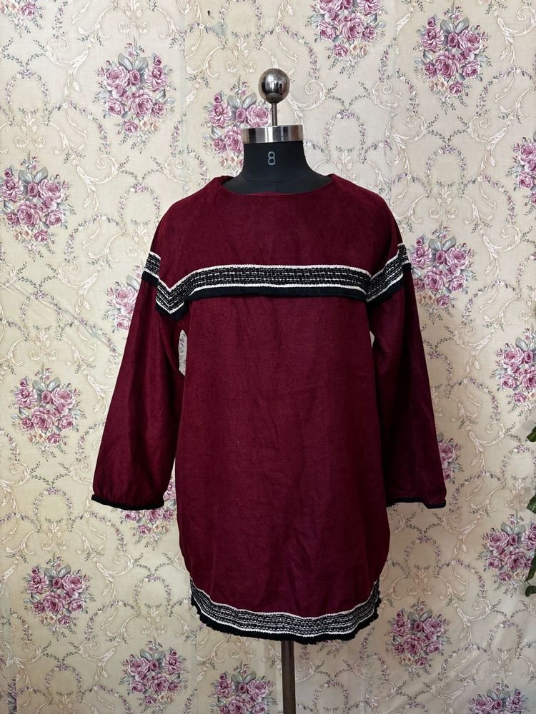 Maroon Tunic Top good for light winter