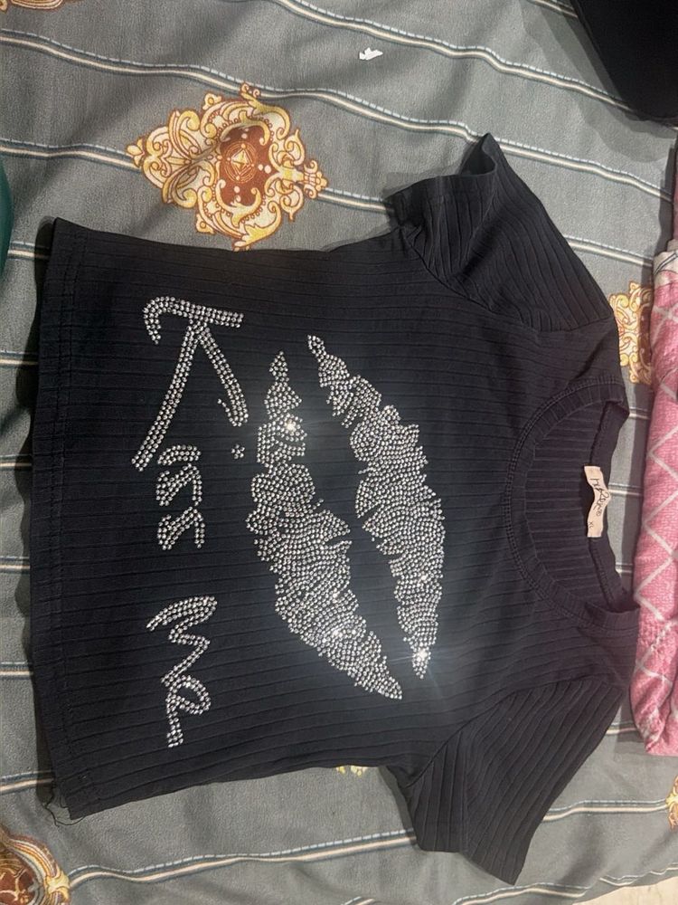 Sparkly Kiss Me Crop Top
