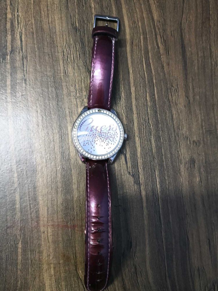 Original GUESS Women Grey Dial Watch with Swarovsk