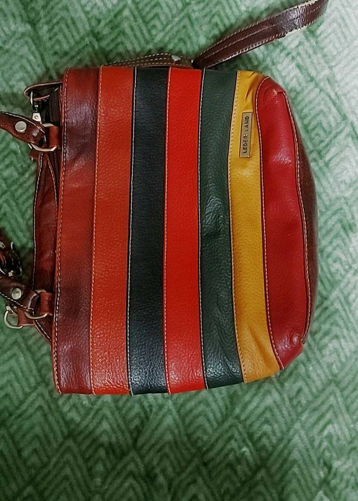 Vintage Leder Land Striped Leather Bag