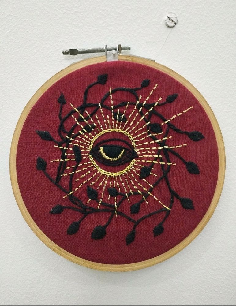 Handmade embroidery wall hanging hoop