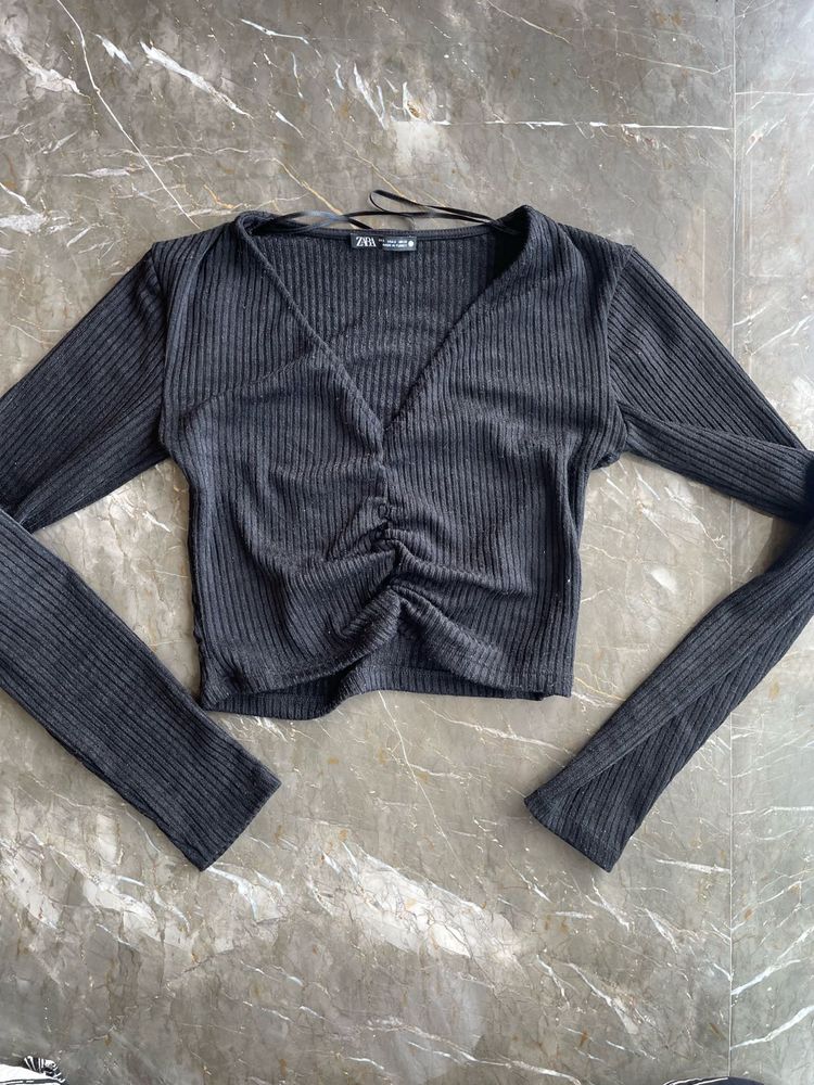 Zara Ribbed Crop Top