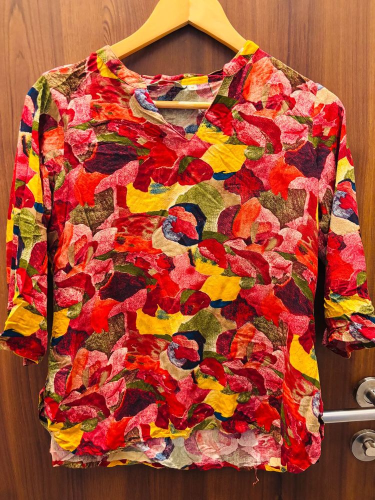 Vibrant Floral Print Kurta