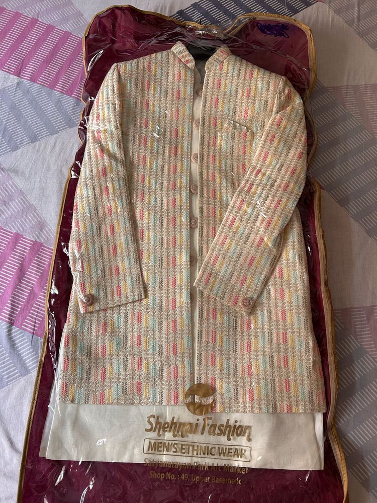 Men Heavy Work Jacket and Kurta Set