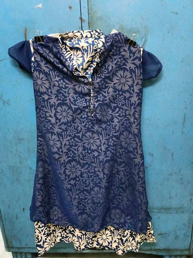 Blue Floral Kurta