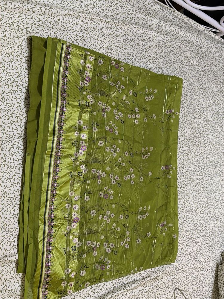 Beautiful Green Floral Saree