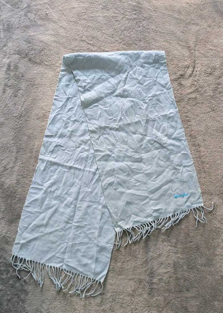 Light Blue Scarf with Tassels