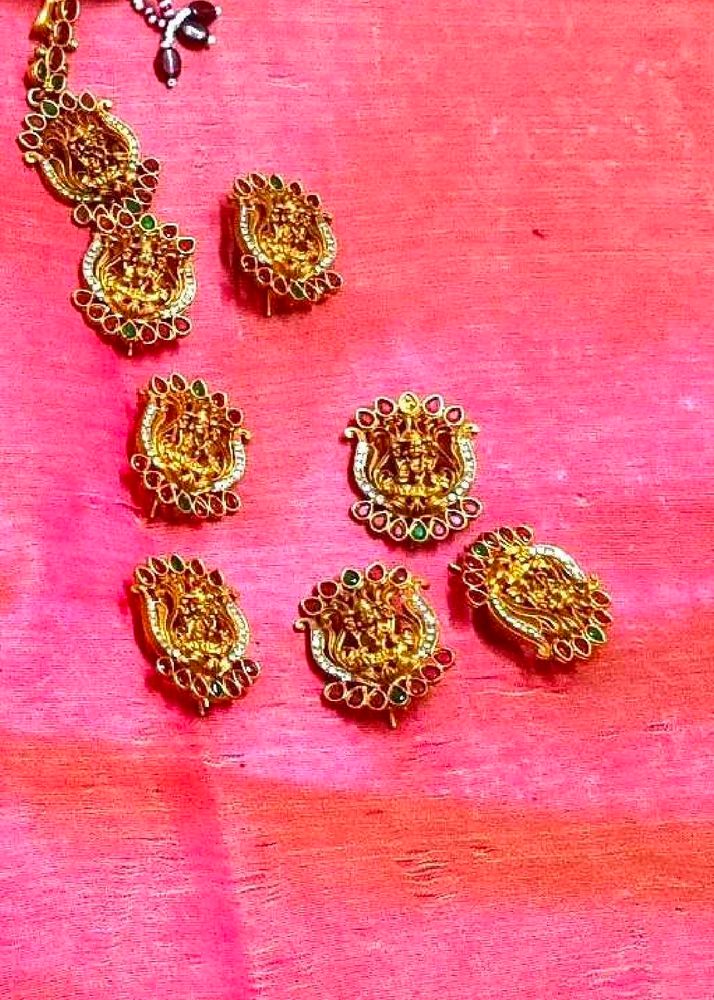 Antique Gold Plated Lakshmi Hair Billai