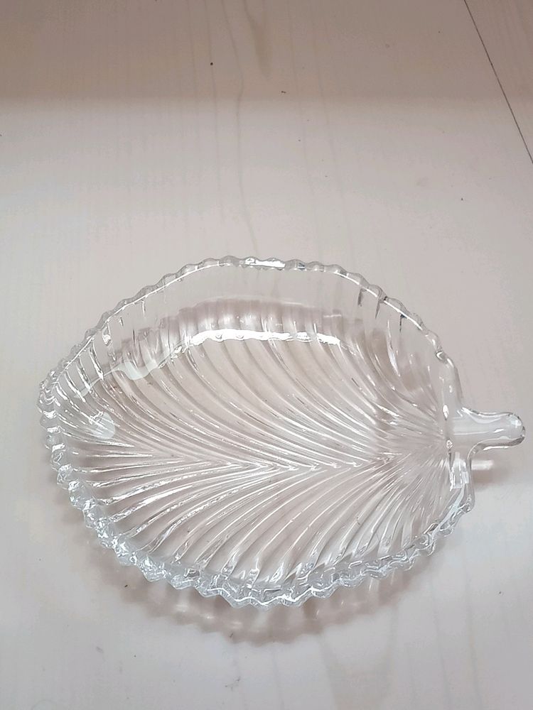 GLASS DECORATIVE BOWL FOR DRY FRUITS AND SPICES