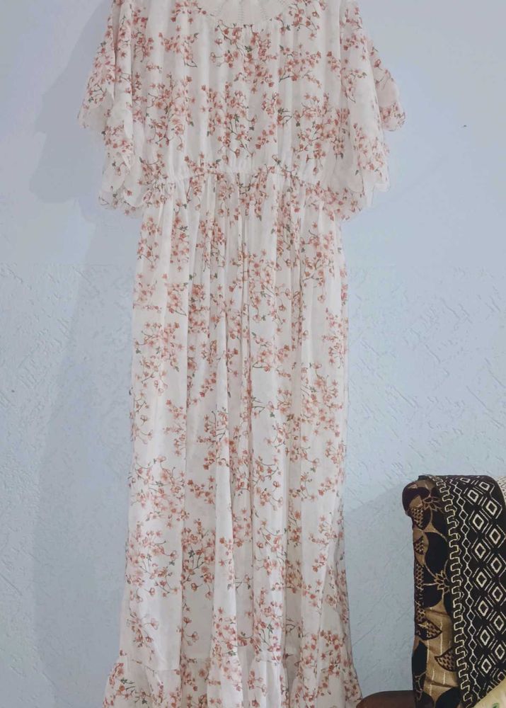 Floral print gown full length