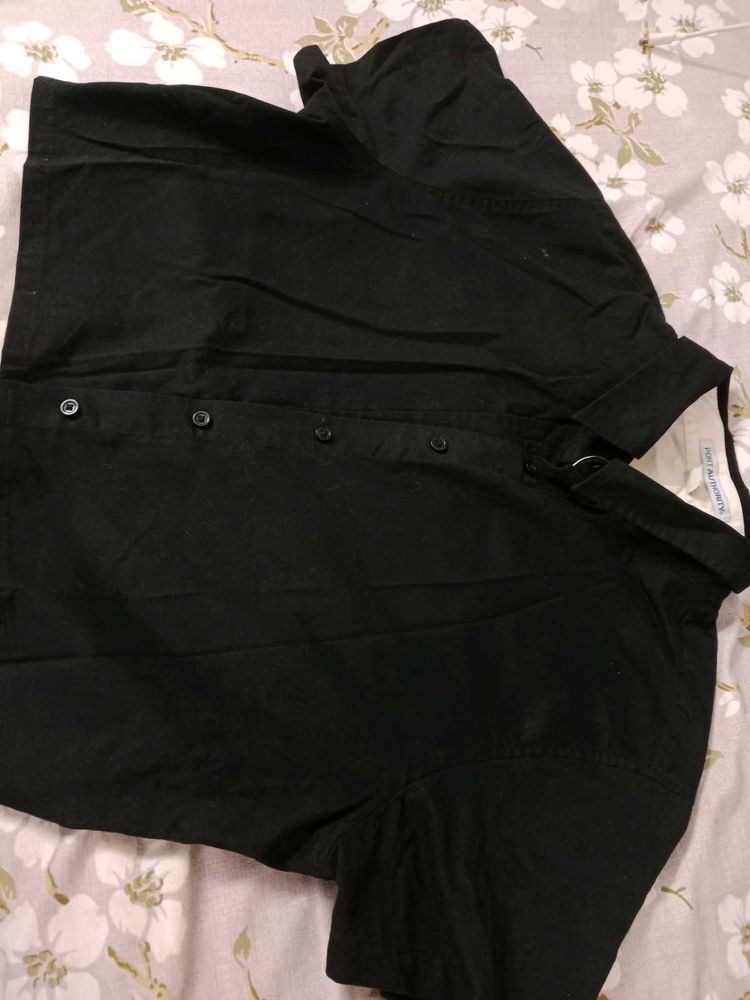 women's Black Button-Up Shirt