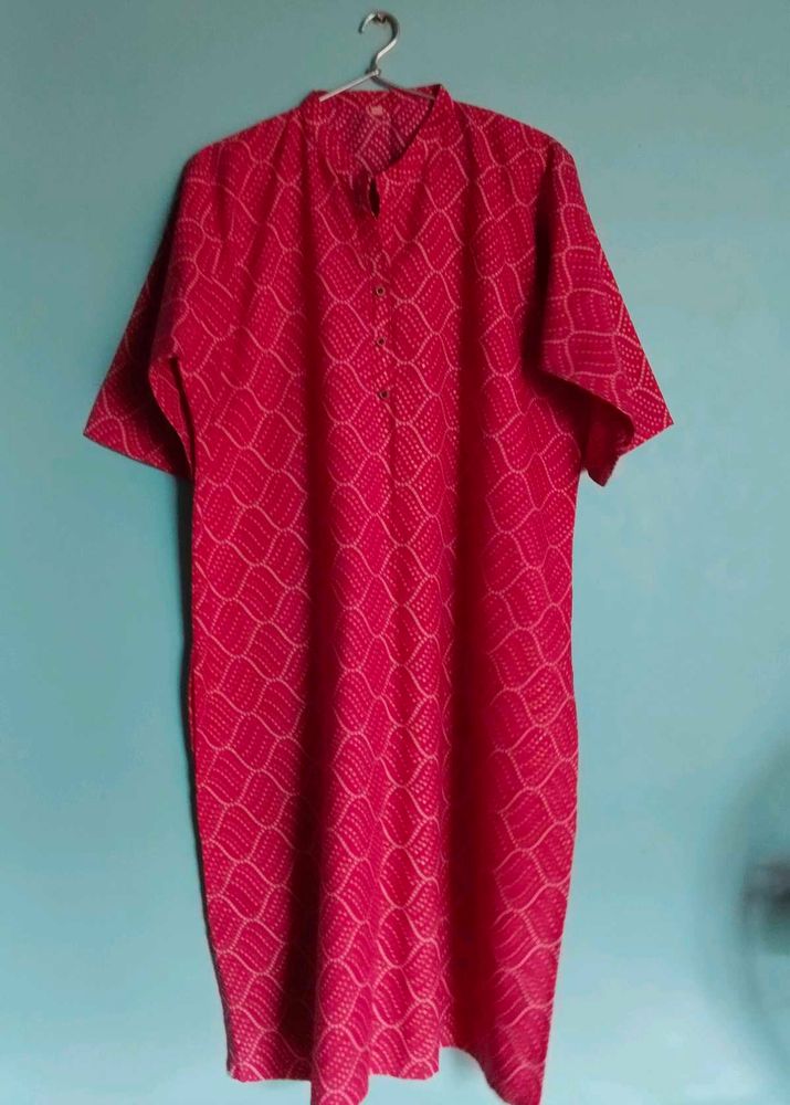 Vibrant Pink Printed Kurti