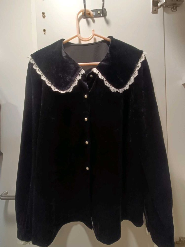 Black Coquette Velvet Top