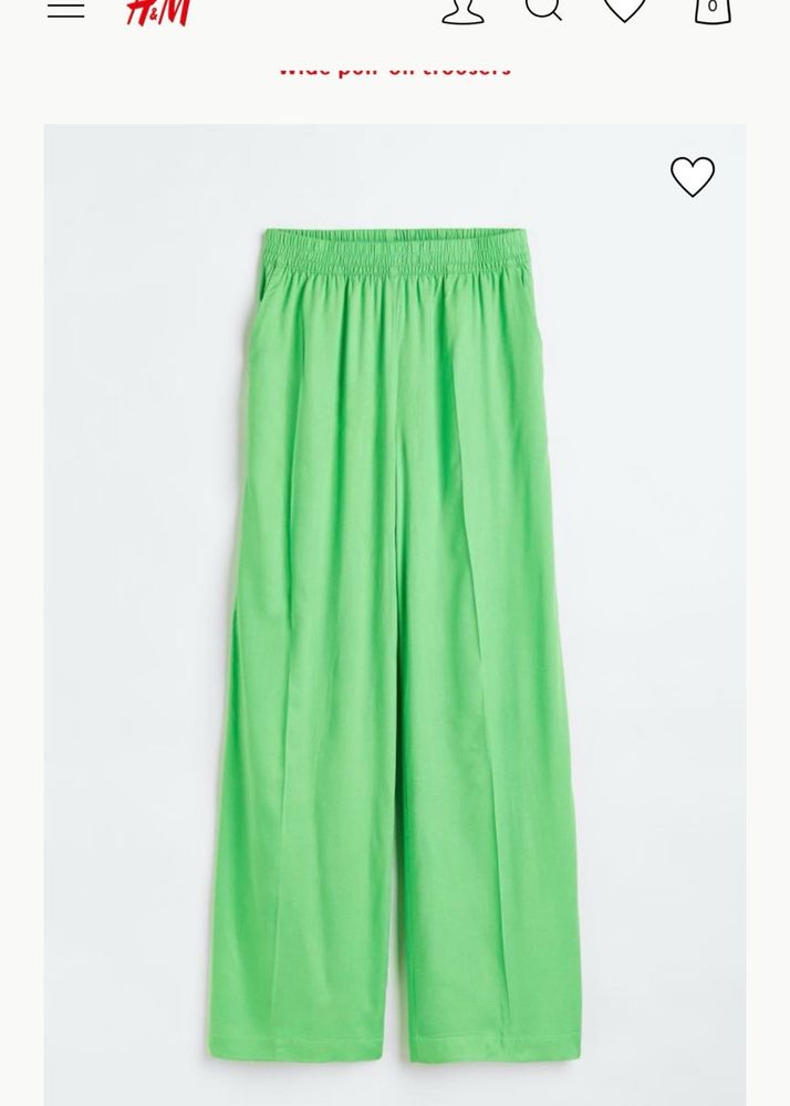 H&amp;M Lime Green Wide Leg Pants