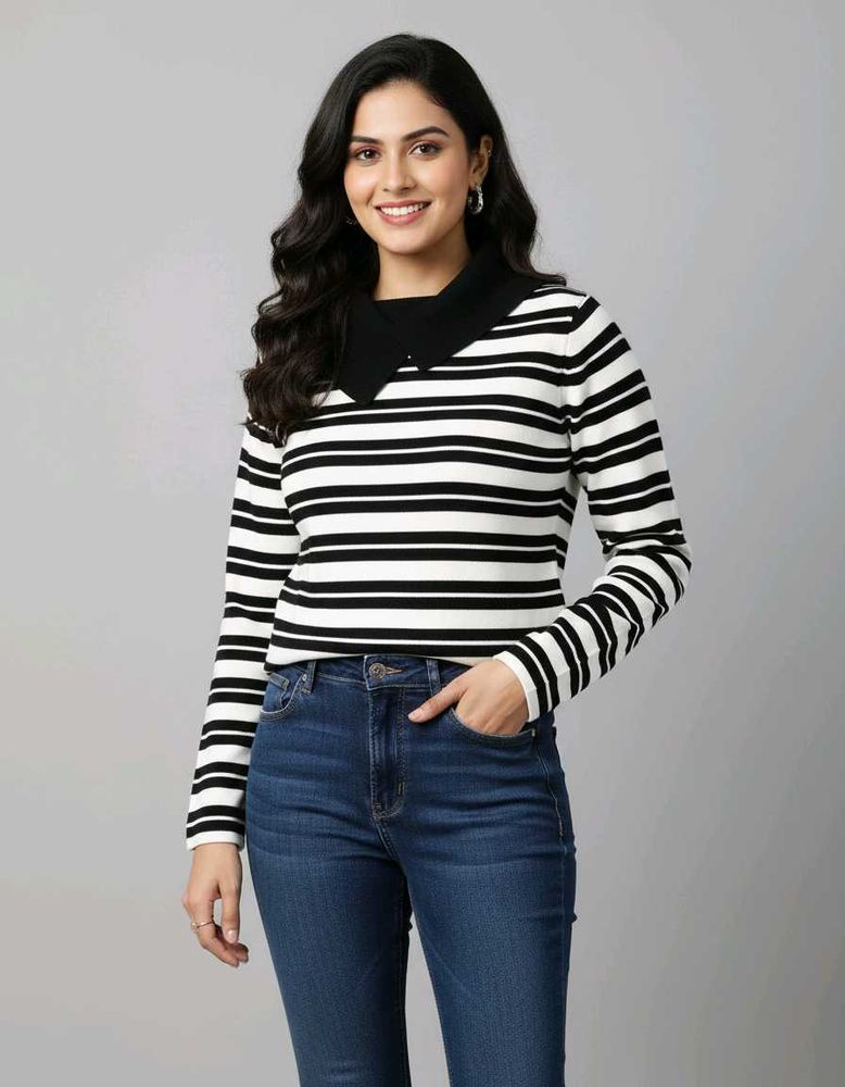 premiums  Striped Long Sleeve Top