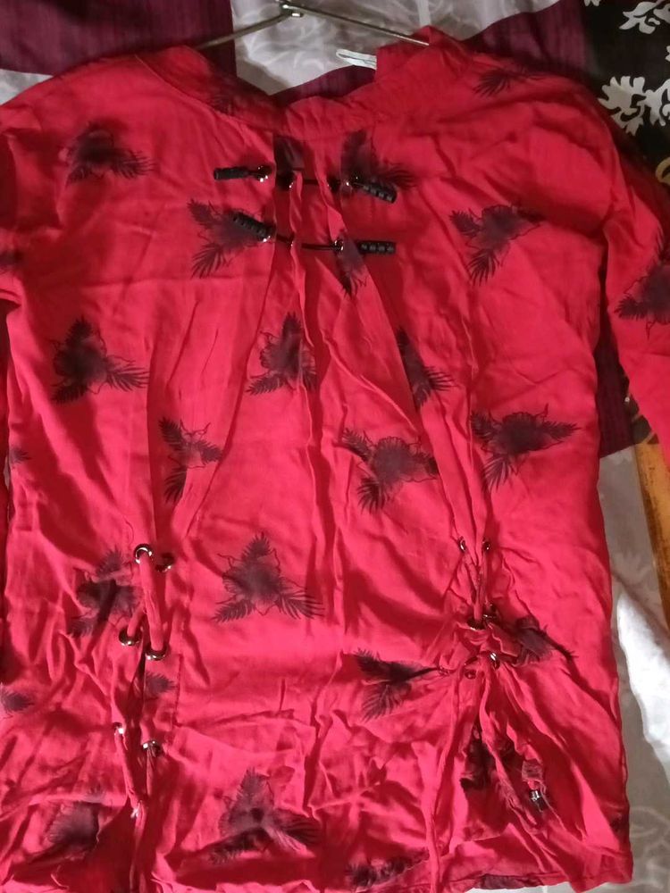 Red Printed Top