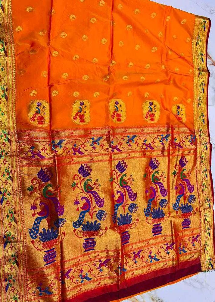 Luxurious Golden Peacock Saree
