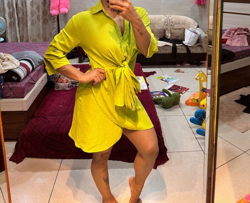 Green Shirt Dress