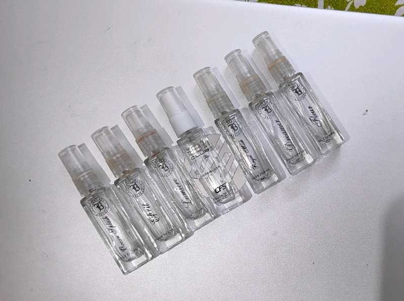 7 empty glass bottle
