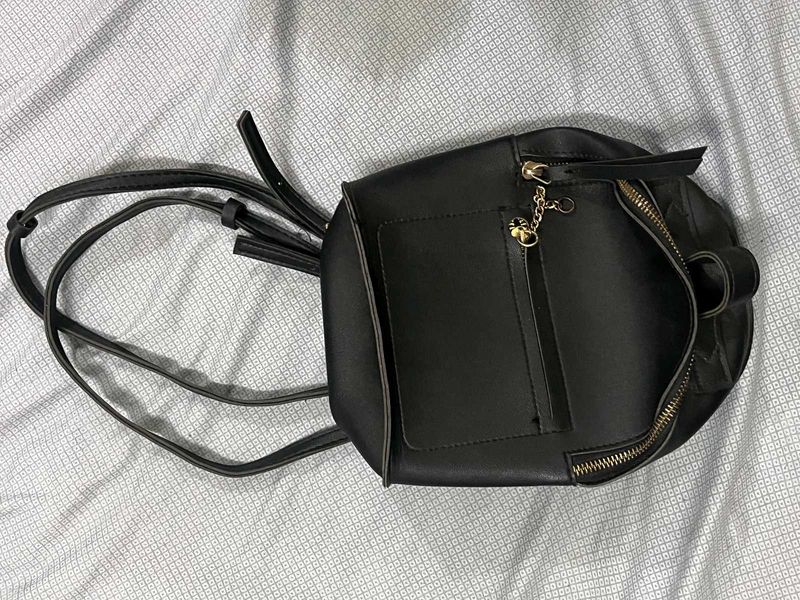 Stylish Black Mini Backpack