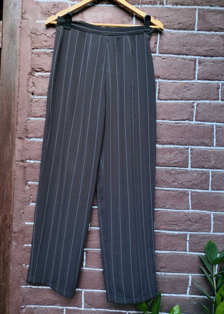 Classic Striped Wide-Leg Trousers