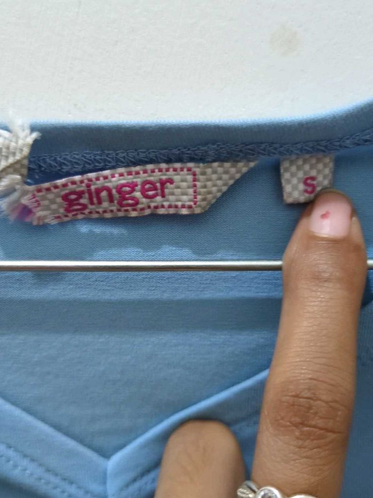Ginger Blue V-Neck Top