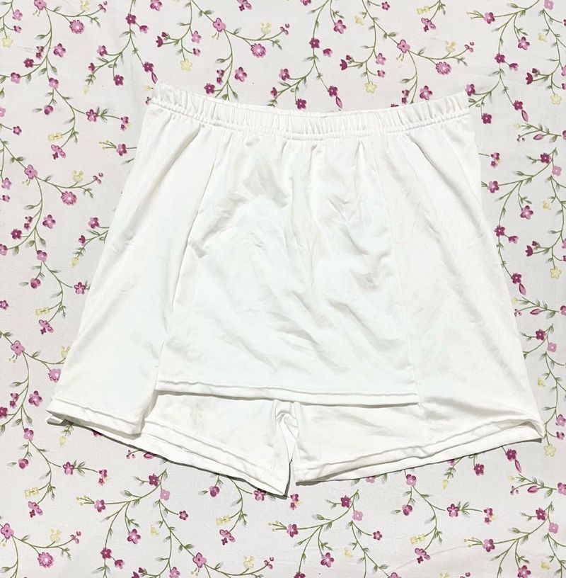 White Tennis Skirt With Shorts
