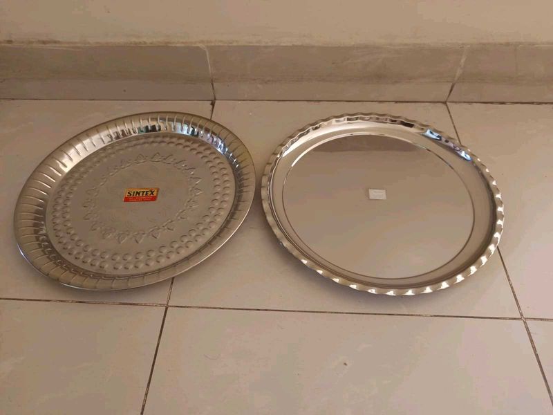 New Unused Pack Of Two Stainless Steel Plates