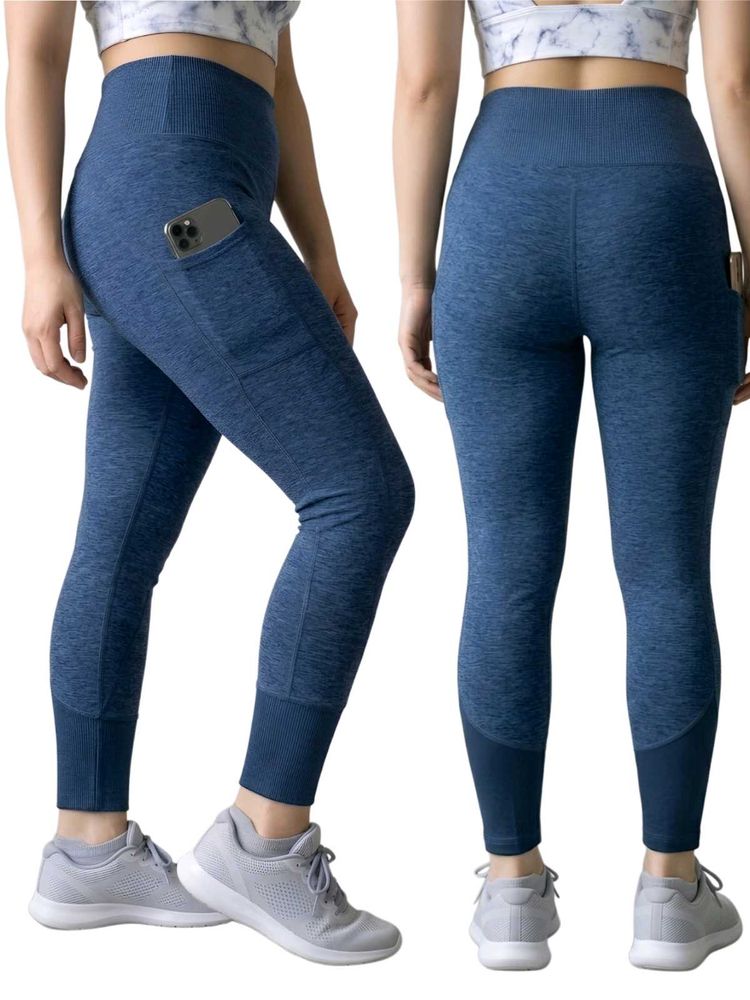 Blue Gret Sport Leggings with Pockets Free Size