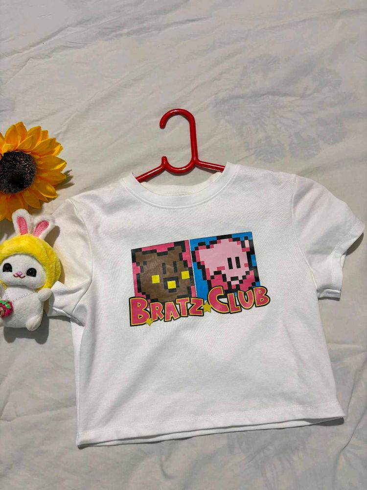 White Cropped T-Shirt