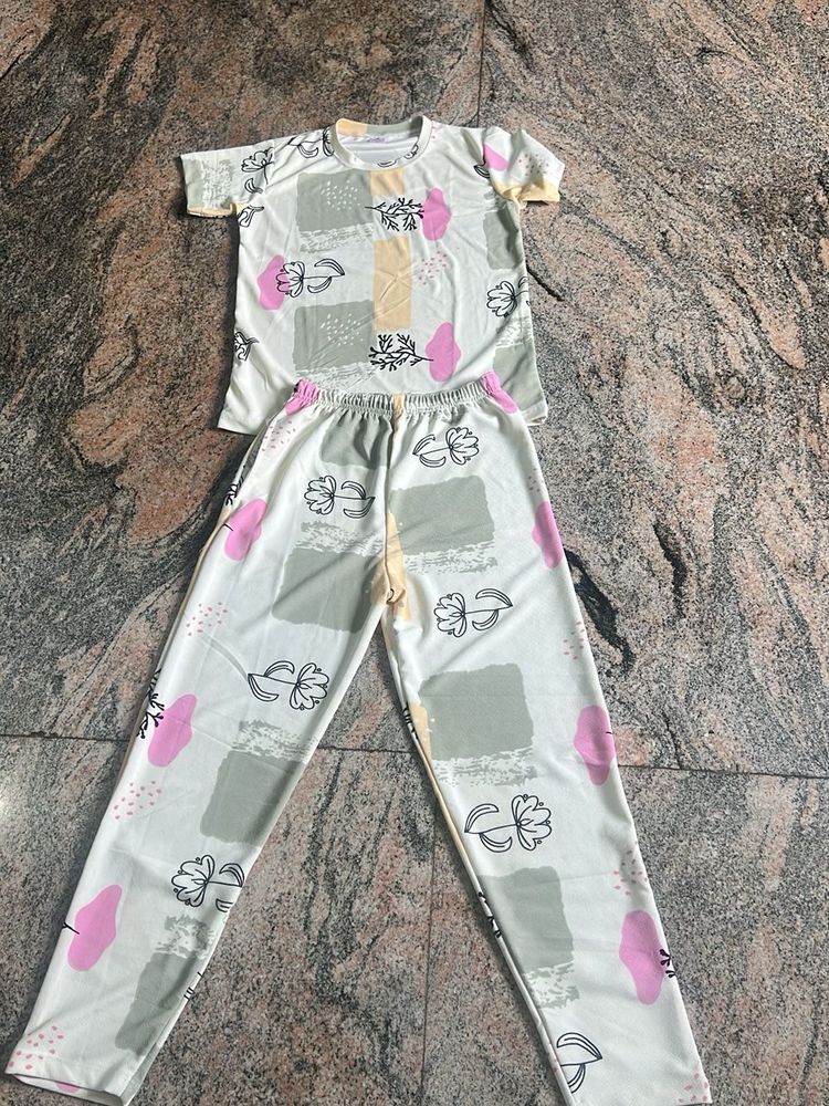 Cute Floral Print Pajama Set
